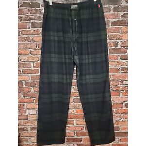 Polo Ralph Lauren‎ Flannel Pajama Lounge Pants  Drawstring  XL Green Blue Pony